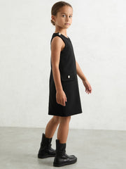 Children & Baby 13-14 yrs Button-Detail Sleeveless Shift Dress in Black
