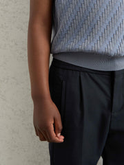 Children & Baby 9-13 yrs Relaxed-Fit Pleated Tapered Trousers in Navy