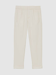 Children & Baby 3-9 yrs Relaxed-Fit Pleated Tapered Trousers in Off White