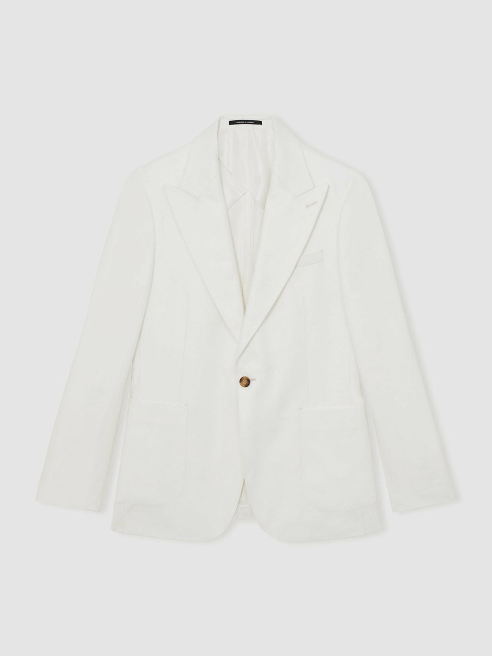 Men Slim Fit Lyocell Linen Single Breasted Suit Blazer in White