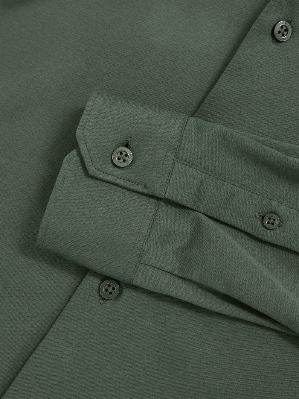 Men Cotton-Jersey Button-Through Shirt in Kale Green