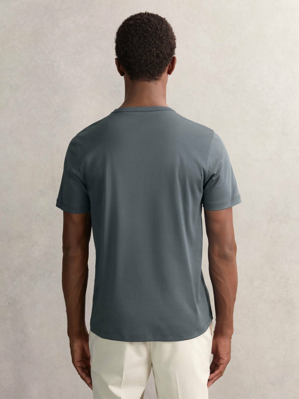 Men Airwater-Cotton Crew-Neck T-Shirt in Airforce Blue
