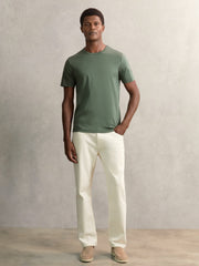 Men Airwater-Cotton Crew-Neck T-Shirt in Kale Green