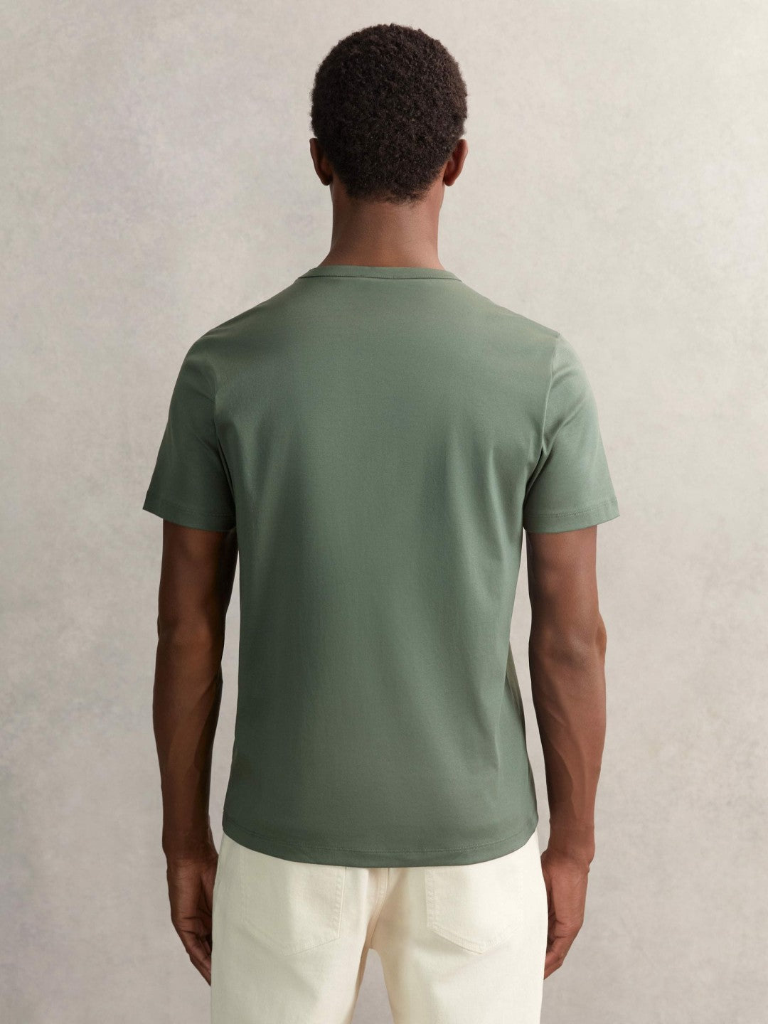 Men Airwater-Cotton Crew-Neck T-Shirt in Kale Green