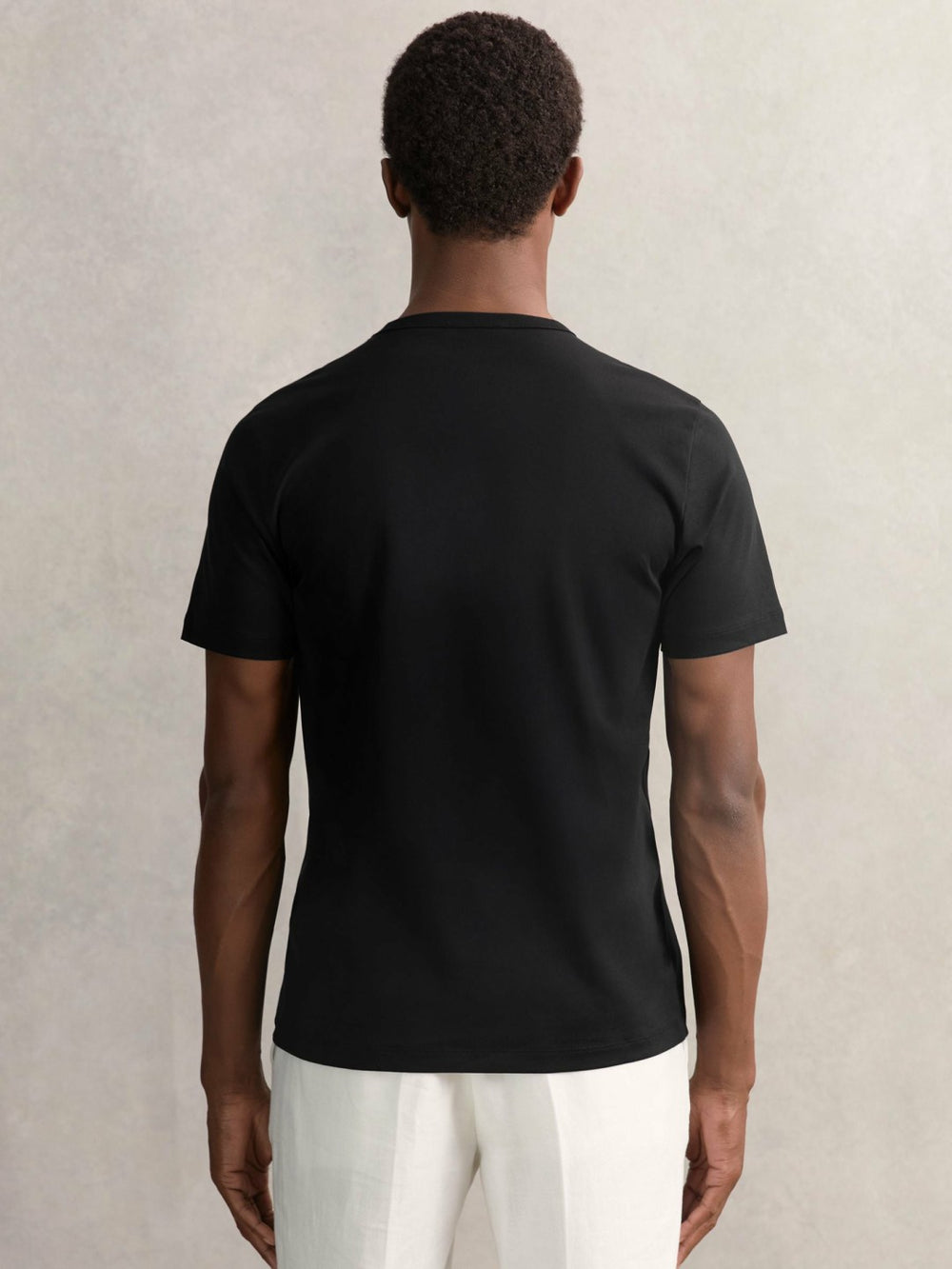 Men Airwater-Cotton Crew-Neck T-Shirt in Black