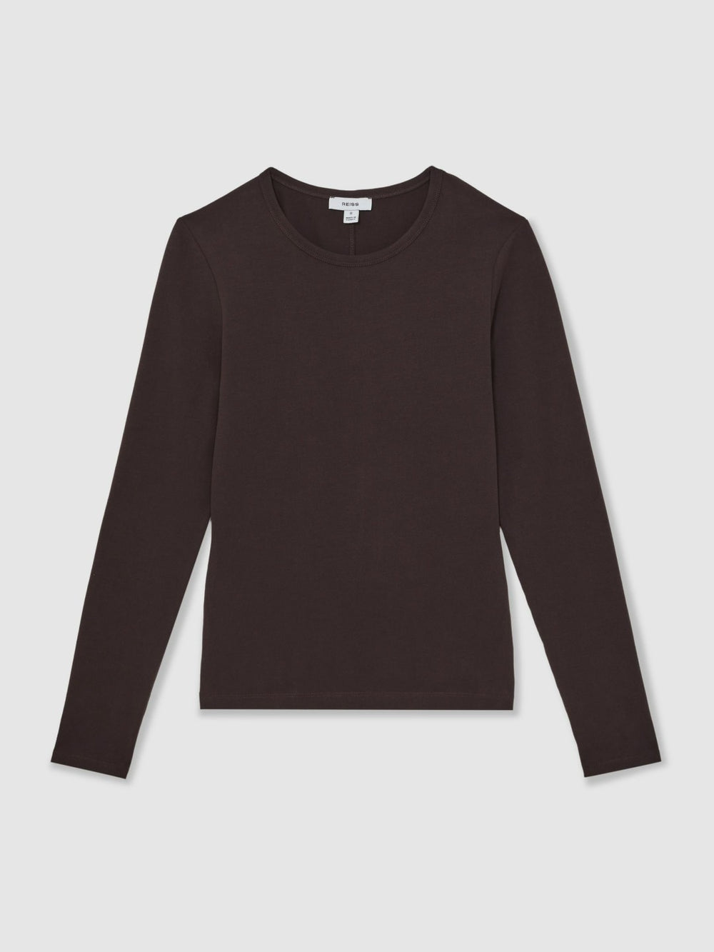 Women Cotton Crew-Neck Long-Sleeve T-Shirt With Stretch in Plum Purple