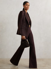 Women Cotton Crew-Neck Long-Sleeve T-Shirt With Stretch in Plum Purple