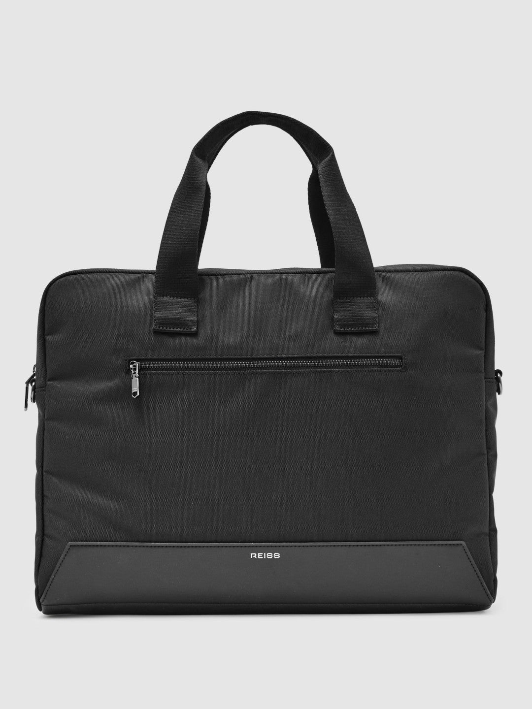 Men Woven Briefcase in Black