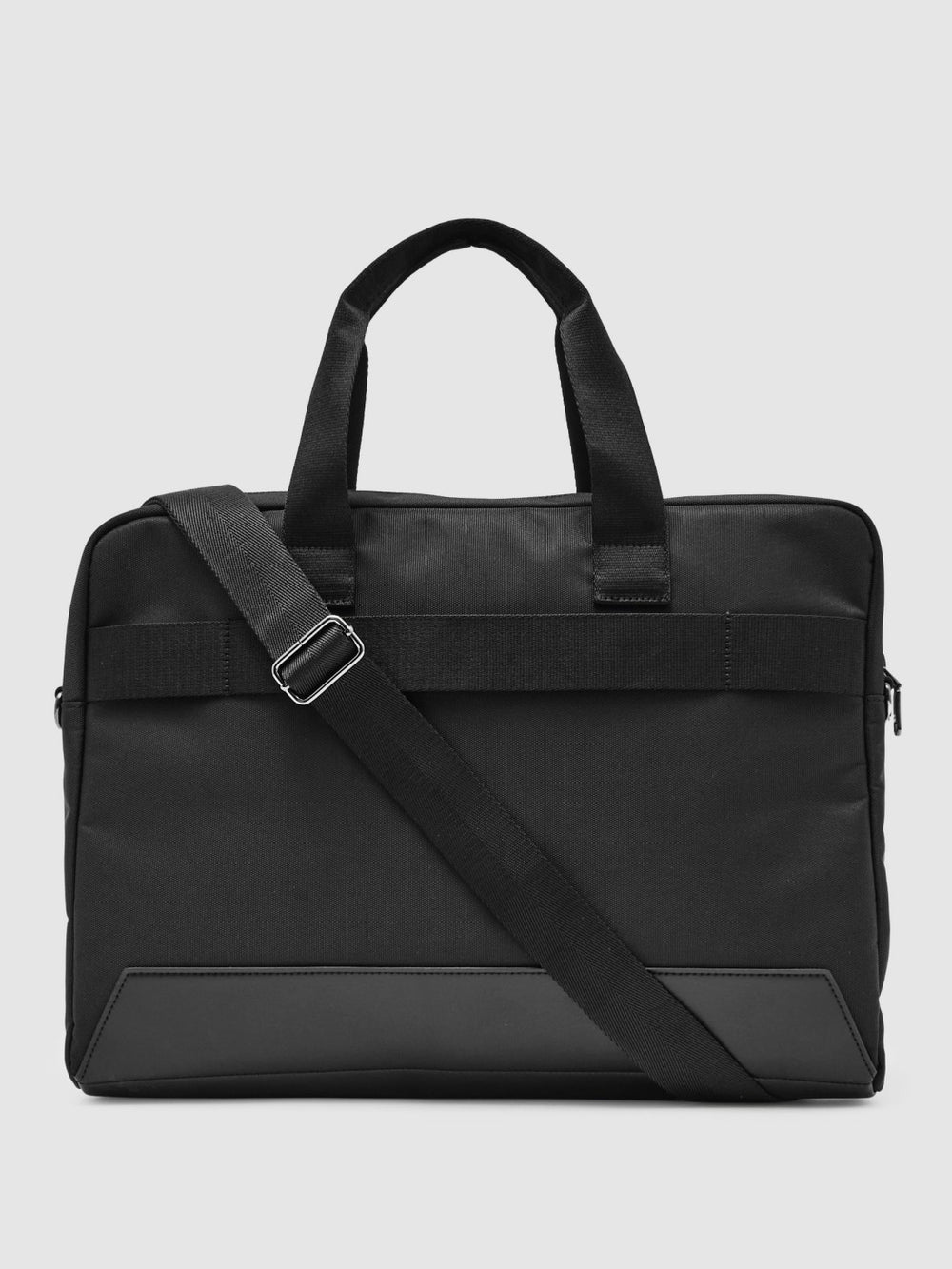 Men Woven Briefcase in Black