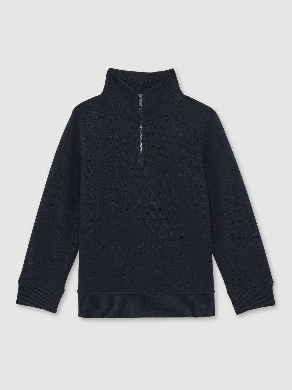 Children & Baby 9-13 yrs Textured Half-Zip Sweatshirt with Cotton in Navy