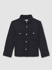 Children & Baby 9-13 yrs Waffle-Textured Twin-Pocket Overshirt in Navy