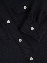 Children & Baby 9-13 yrs Waffle-Textured Twin-Pocket Overshirt in Navy