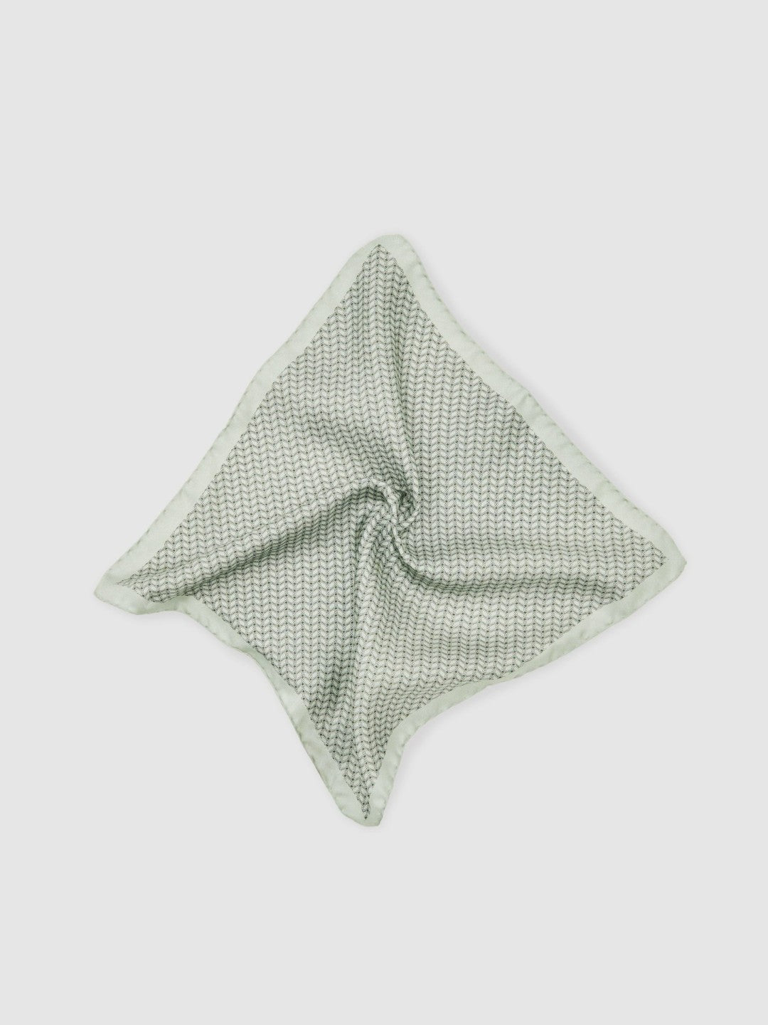Men Geo Chain Detail Pocket Square in Sage