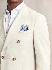 Men Geo Chain Detail Pocket Square in Navy