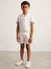 Children & Baby 13-14 yrs Side Stripe Textured Shorts in White