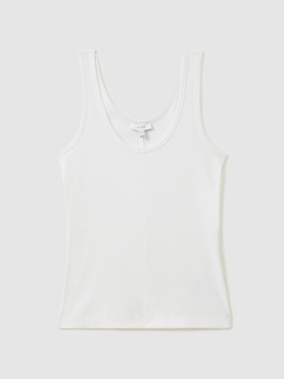 Women Stretch-Cotton Ribbed Vest in White