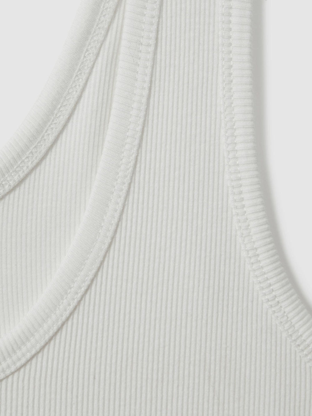 Women Stretch-Cotton Ribbed Vest in White