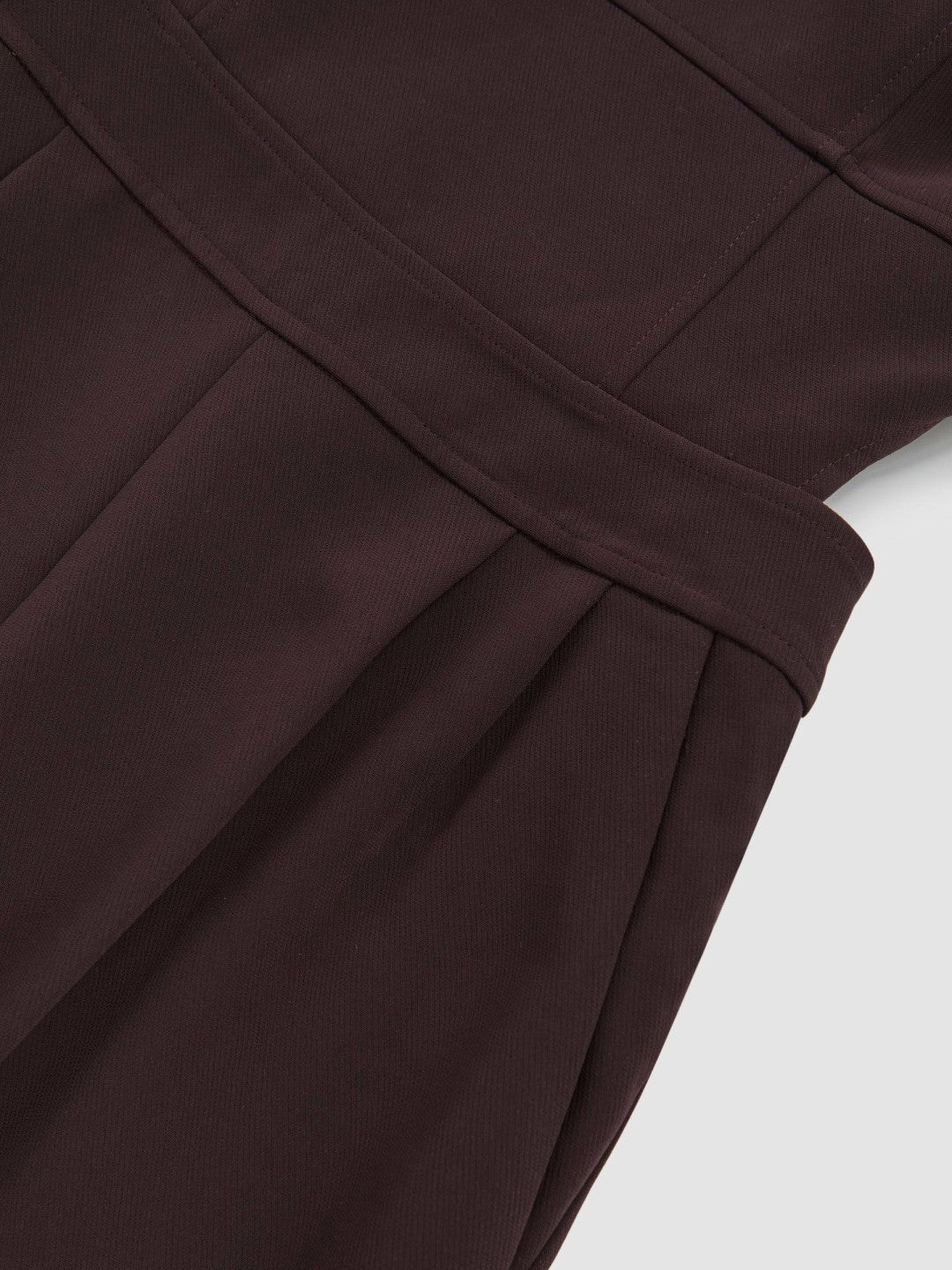 Women Petite Wide-Leg Cut-Out Jumpsuit in Burgundy