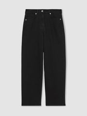 Women Petite Mid Rise Straight Leg Jeans in Black