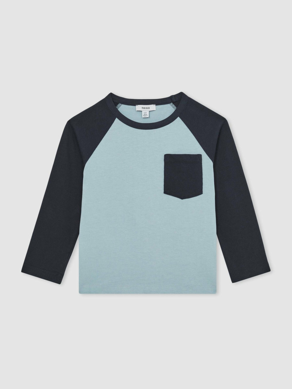 Children & Baby 3-9 yrs Cotton Colour-Block Long-Sleeve T-Shirt in Navy Blue