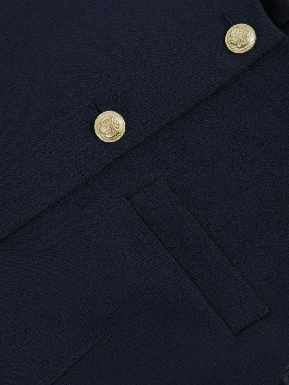 Women High-Neck Longline Waistcoat in Navy