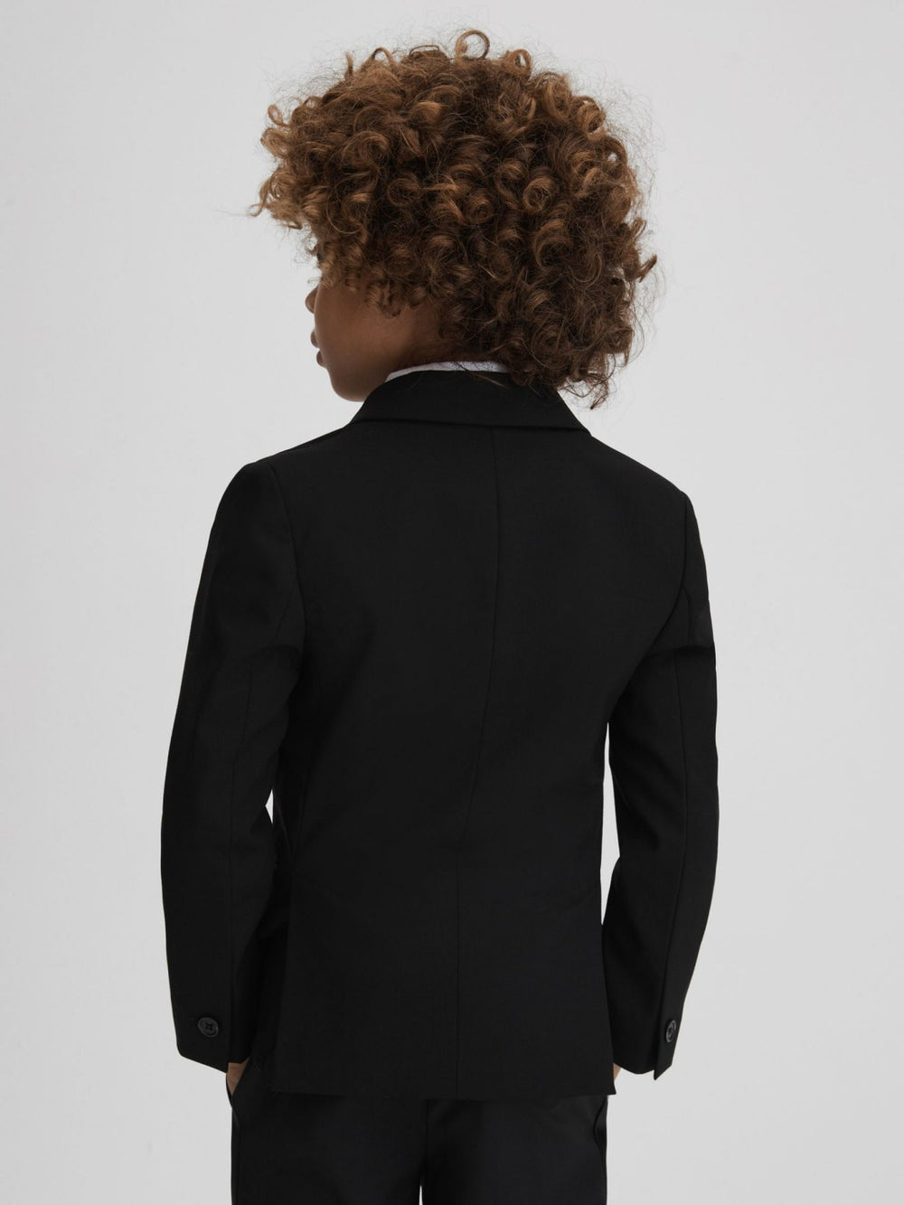 Children & Baby 3-9 yrs Tuxedo Satin Single Breasted Blazer in Black