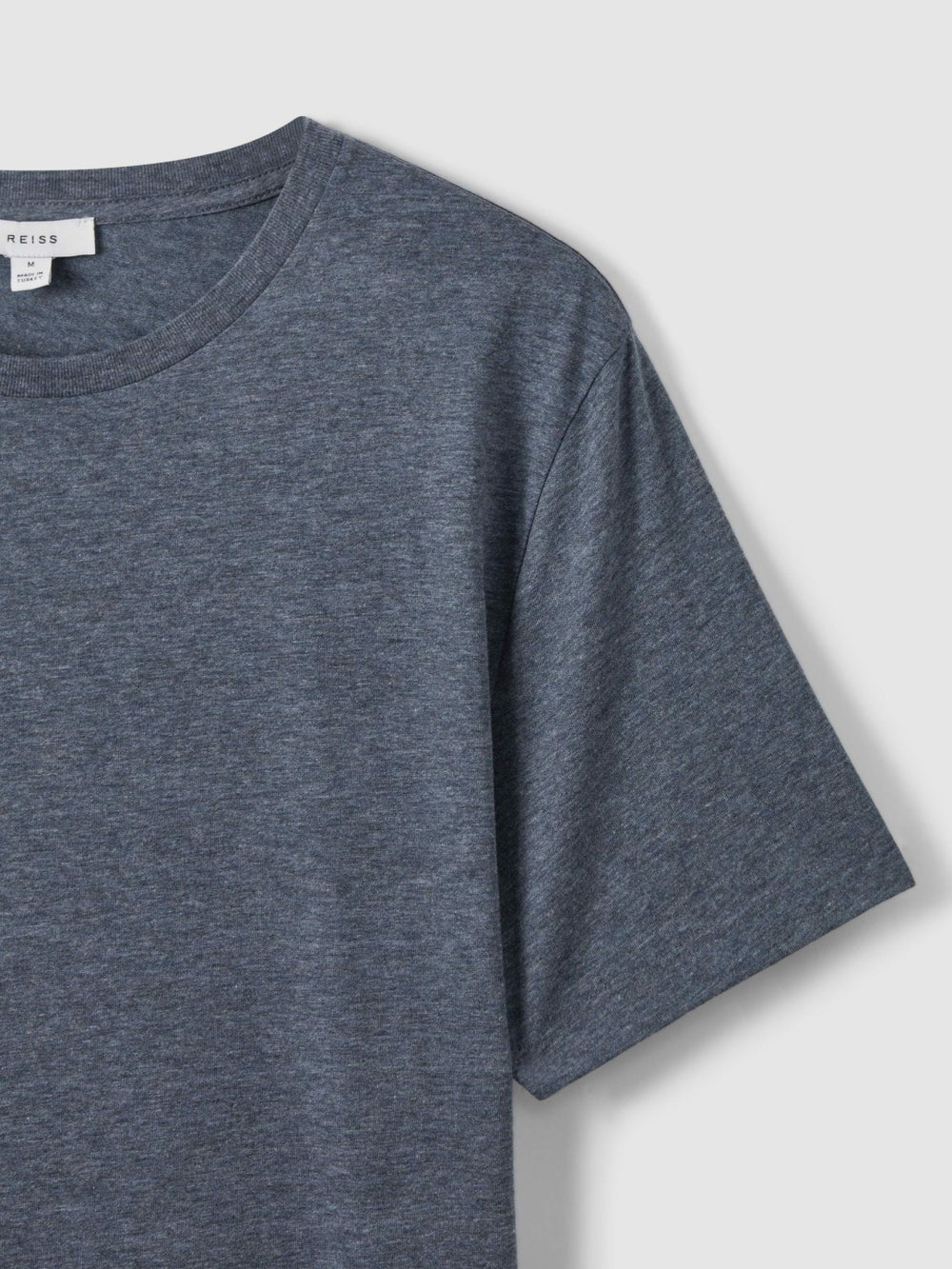 Men Cotton Crew Neck T-Shirt in Airforce Blue Melange