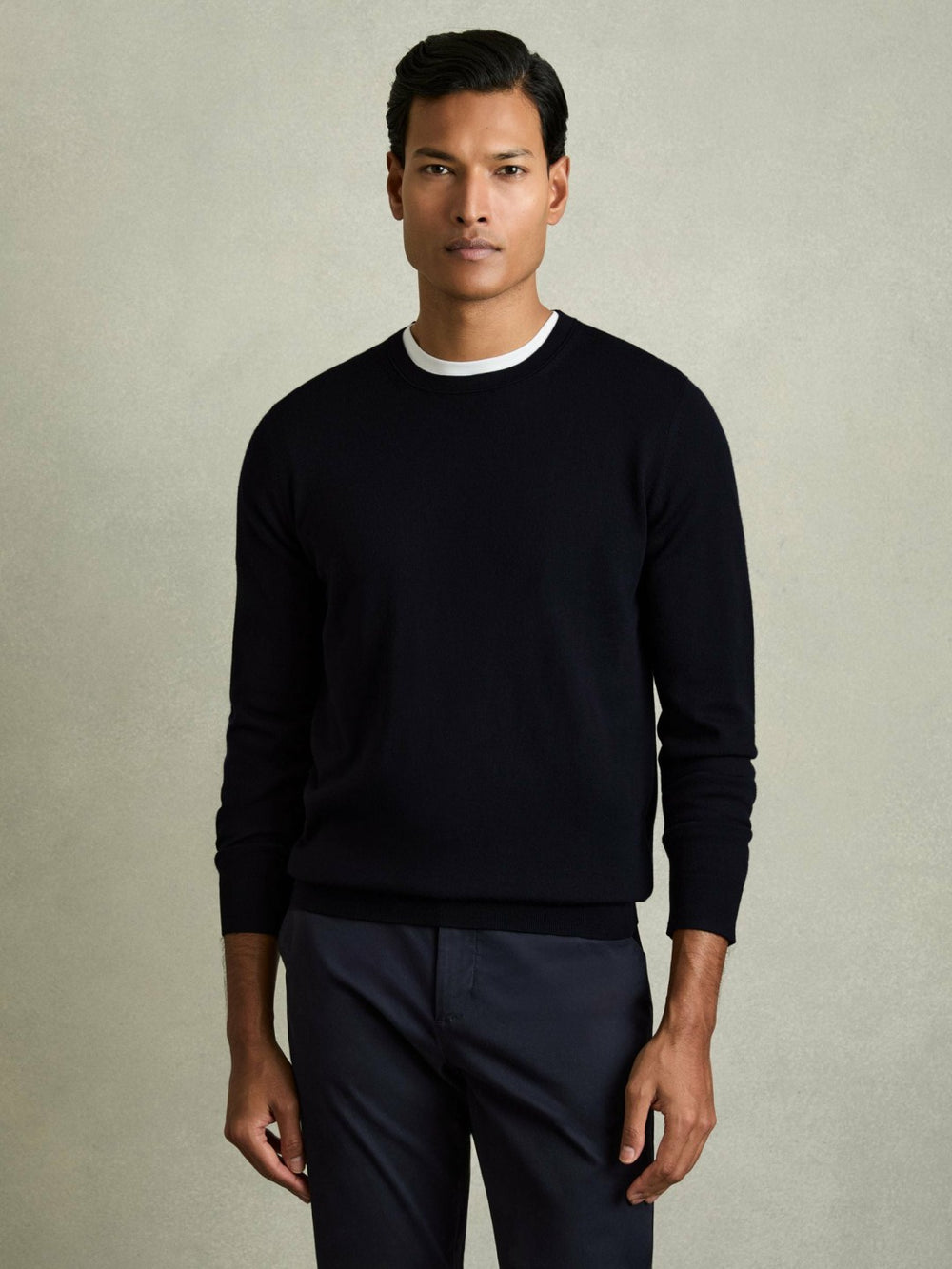 Men Pack of Two Merino Wool Jumpers in Navy