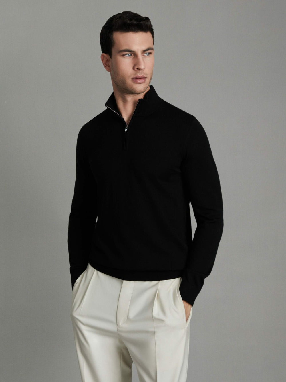Men Pack of Two Merino Wool Jumpers in Black