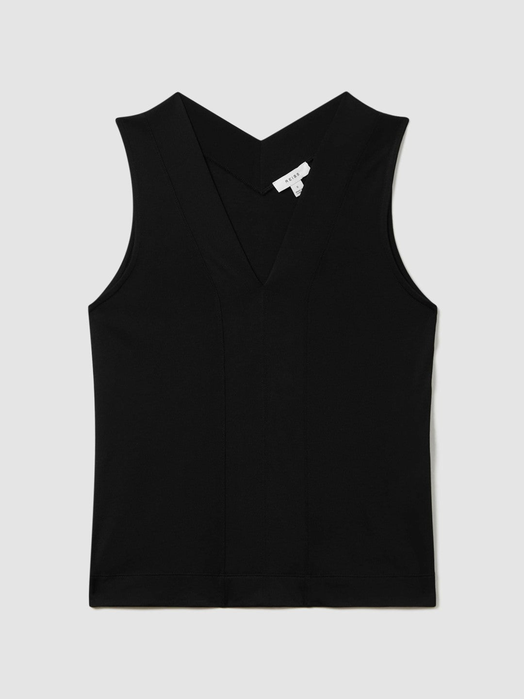Women V-Neck Shell Top in Black