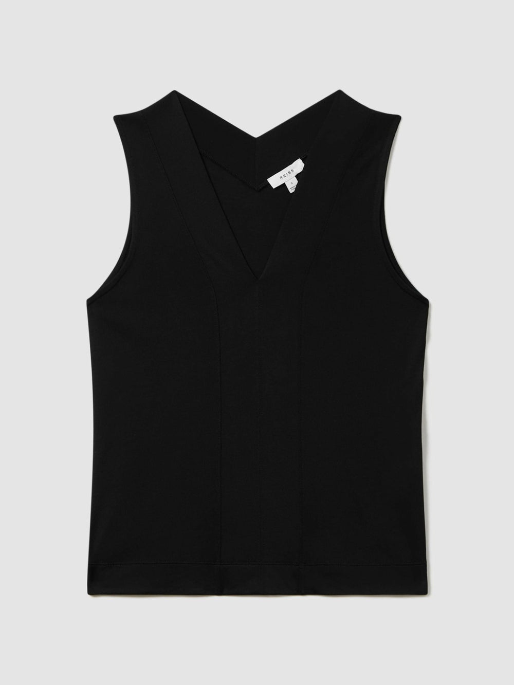 Women V-Neck Shell Top in Black