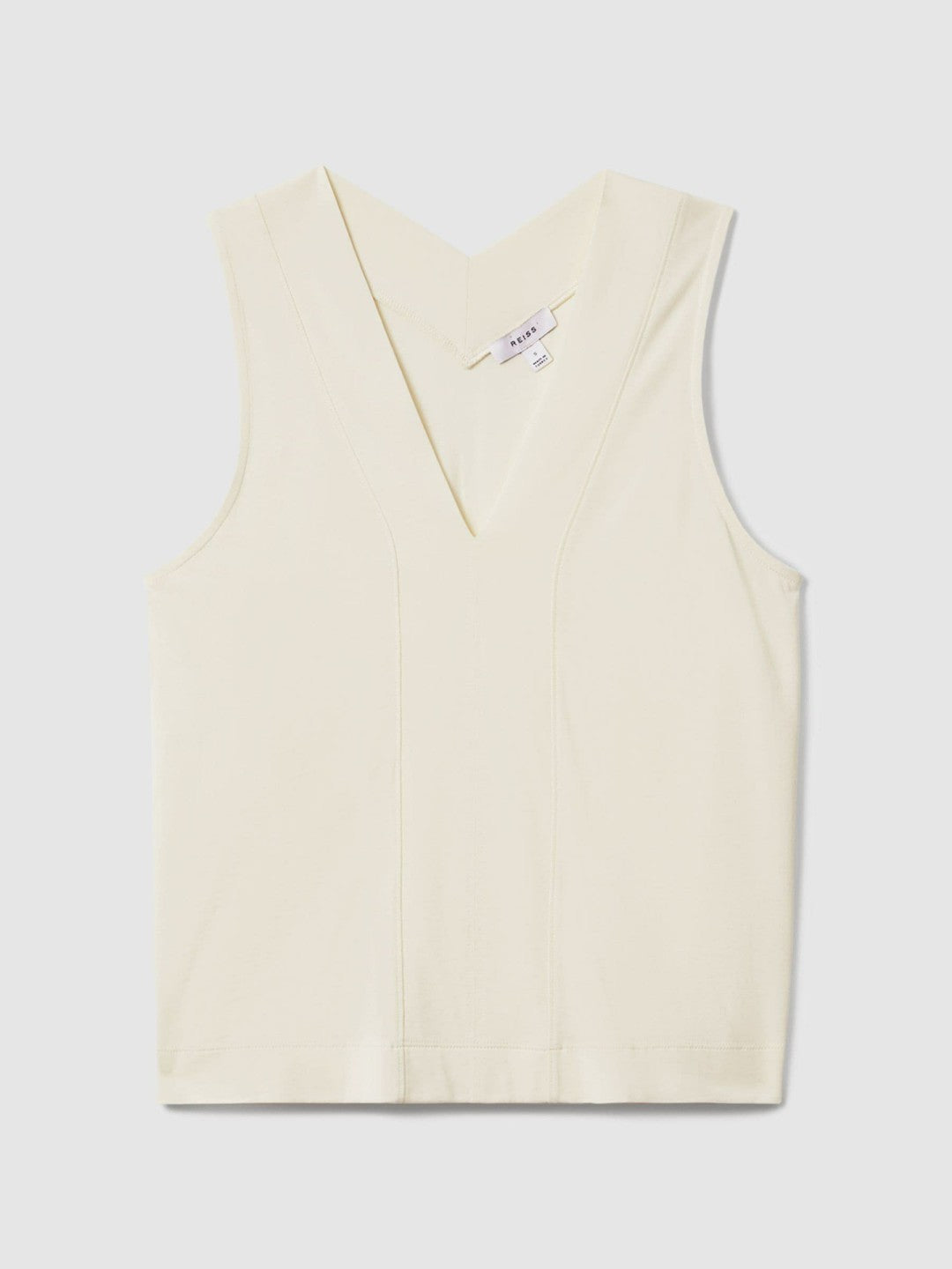 Women V-Neck Shell Top in Ivory
