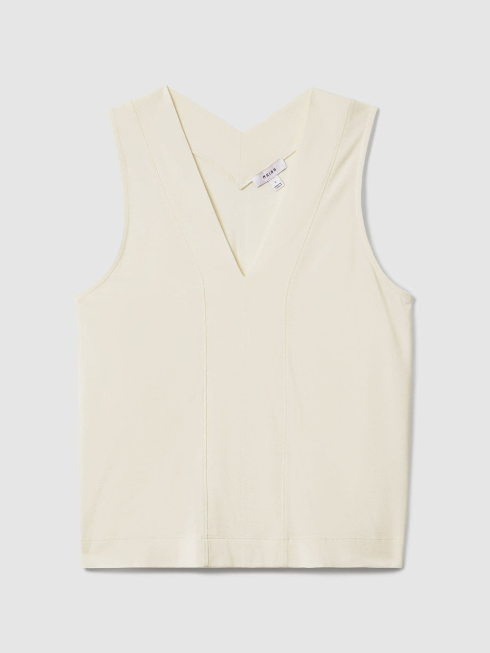 Women V-Neck Shell Top in Ivory