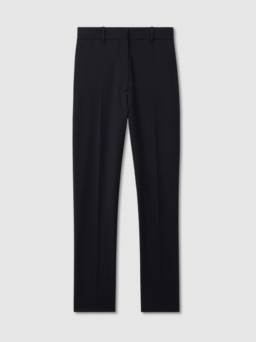 Women Petite Wool-Blend Tailored Flared Suit Trousers in Navy