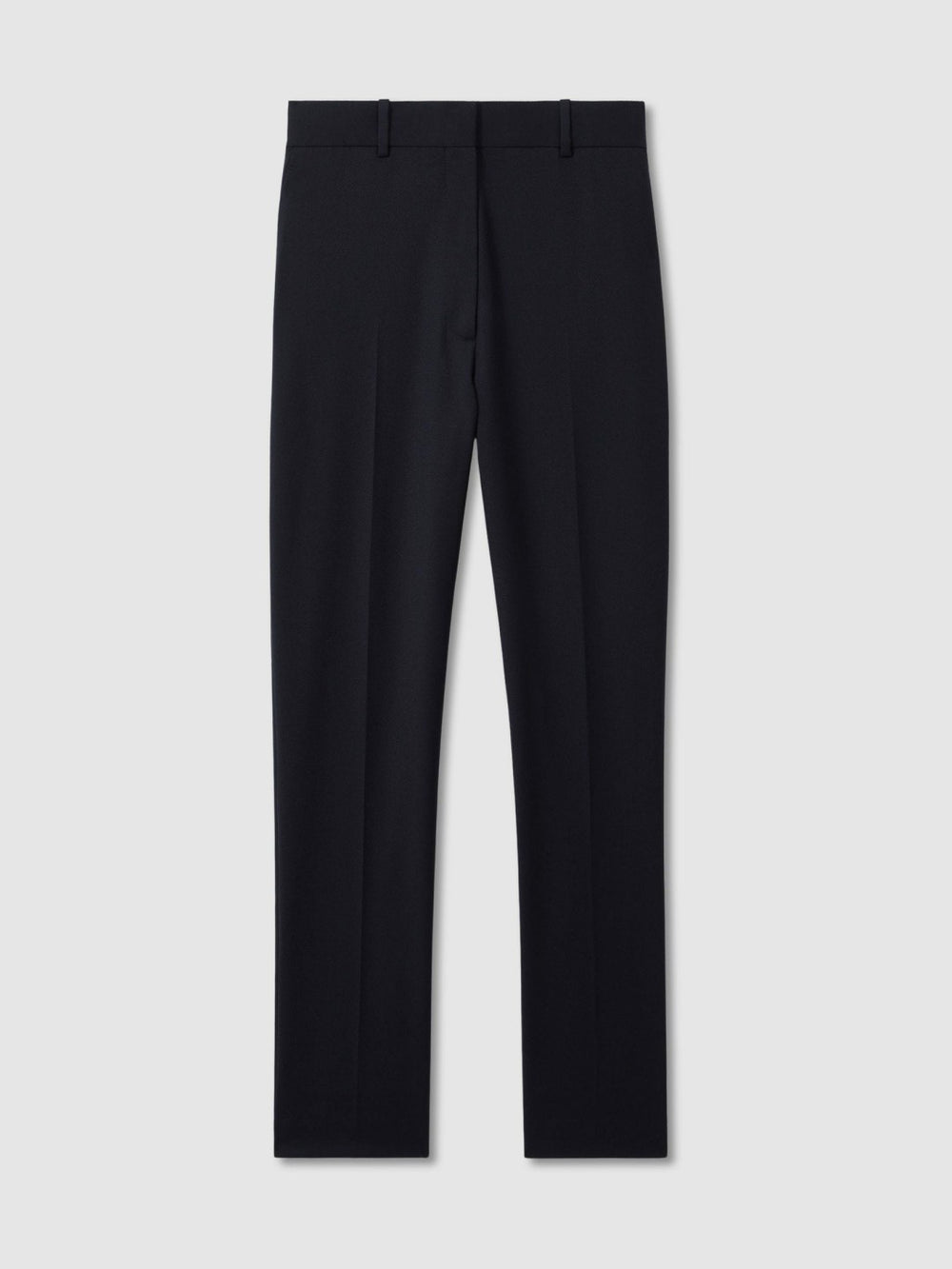 Women Wool-Blend Tailored Flared Suit Trousers in Navy