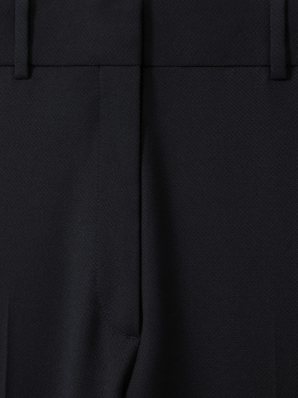 Women Wool-Blend Tailored Flared Suit Trousers in Navy