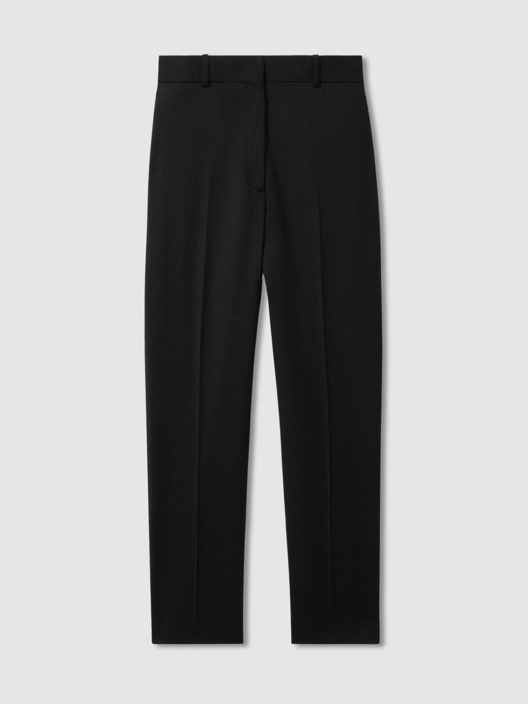 Women Petite Wool Blend Tapered Suit Trousers in Black