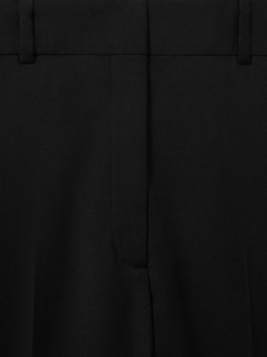 Women Petite Wool Blend Tapered Suit Trousers in Black
