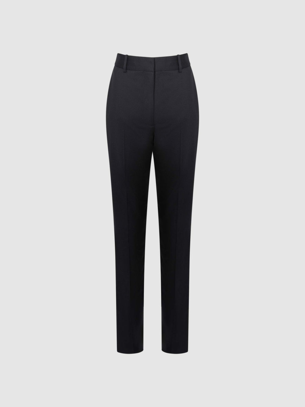 Women Wool Blend Tapered Suit Trousers in Navy