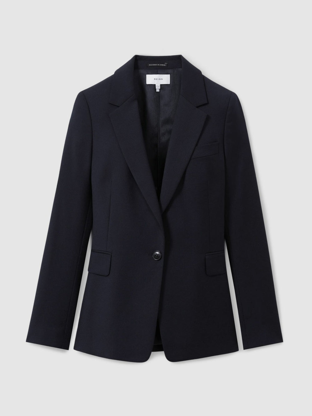 Women Single Breasted Suit Blazer in Navy