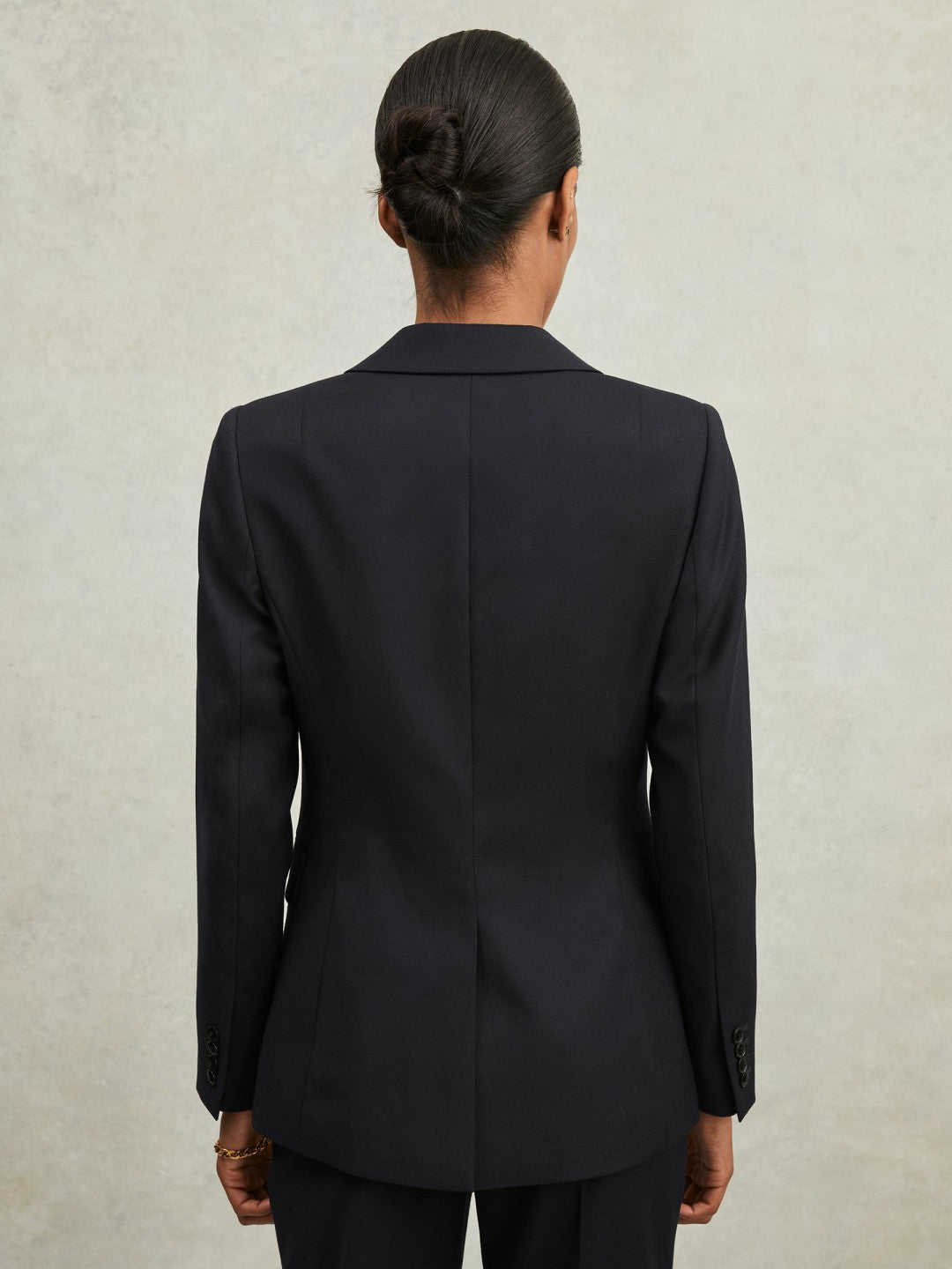 Women Single Breasted Suit Blazer in Navy