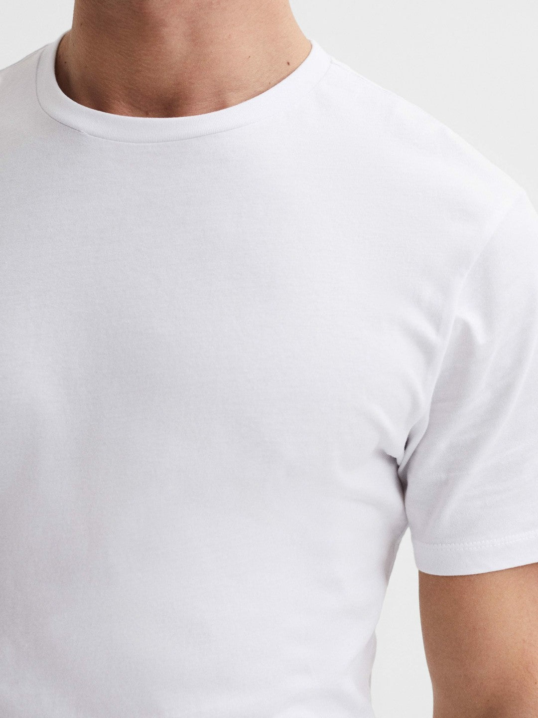 Men Three Pack Of Crew Neck T-shirts in White