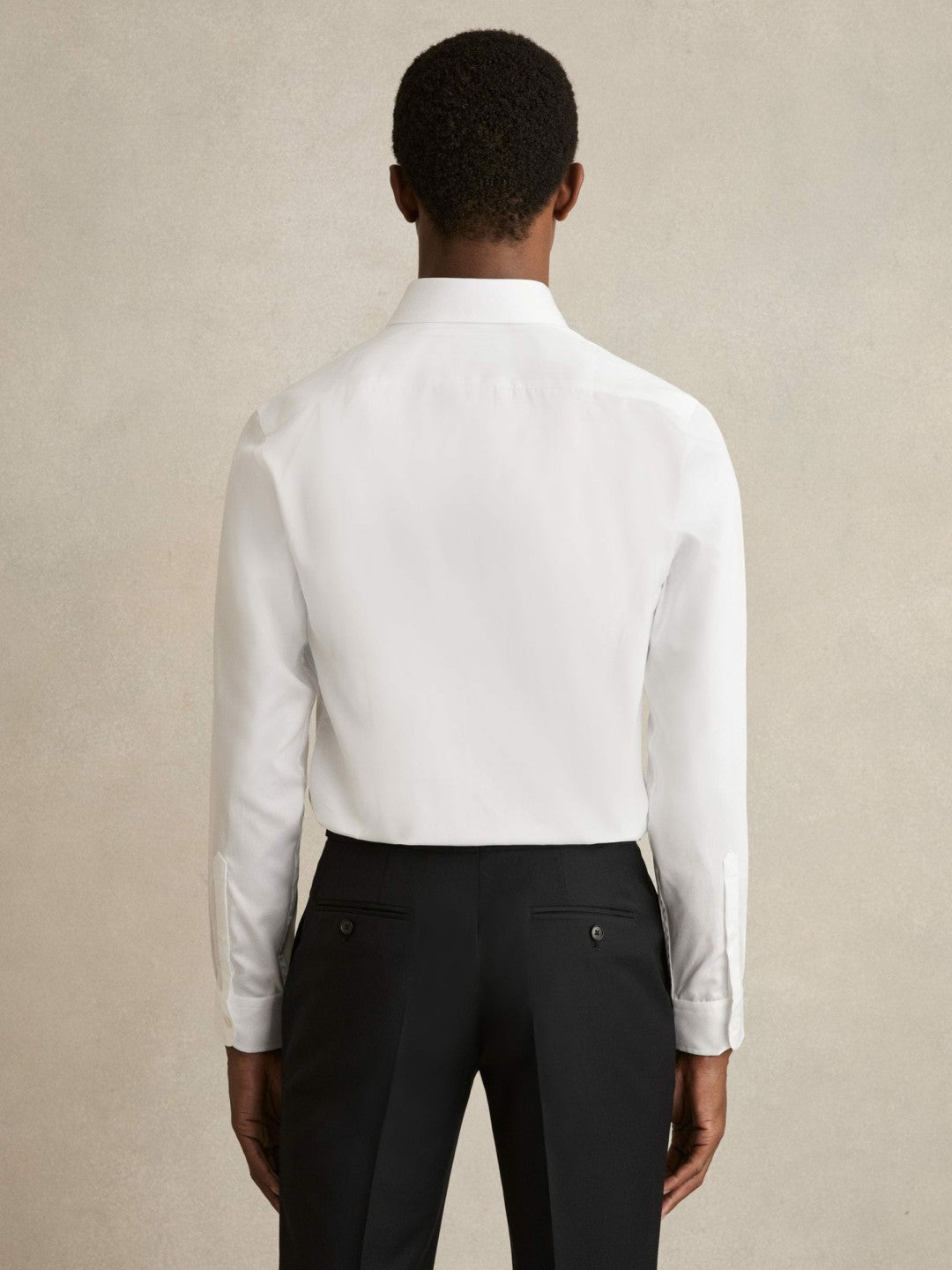 Men Regular Fit Cotton Sateen Striped Shirt in White