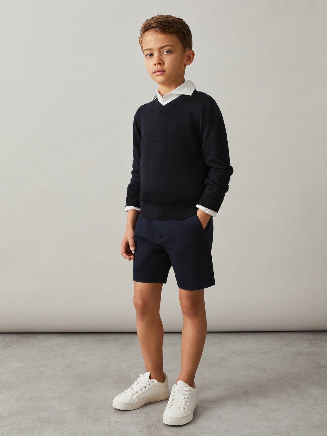Children & Baby 3-9 yrs Cotton Chino Shorts with Stretch in Navy
