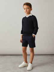 Children & Baby 3-9 yrs Cotton Chino Shorts with Stretch in Navy