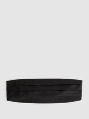 Men Silk Cummerbund in Black