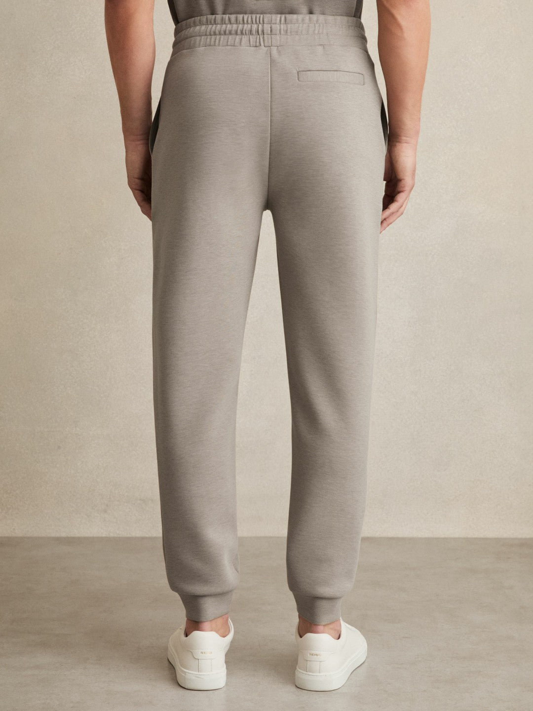 Men Drawstring Jersey Joggers in Taupe