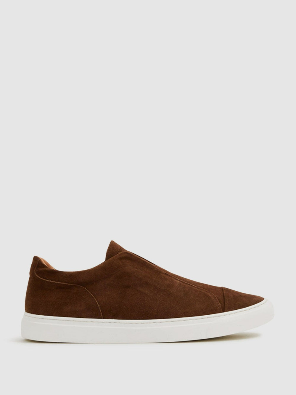 Men Harrys London Suede Slip On Trainers in Dark Bark Brown