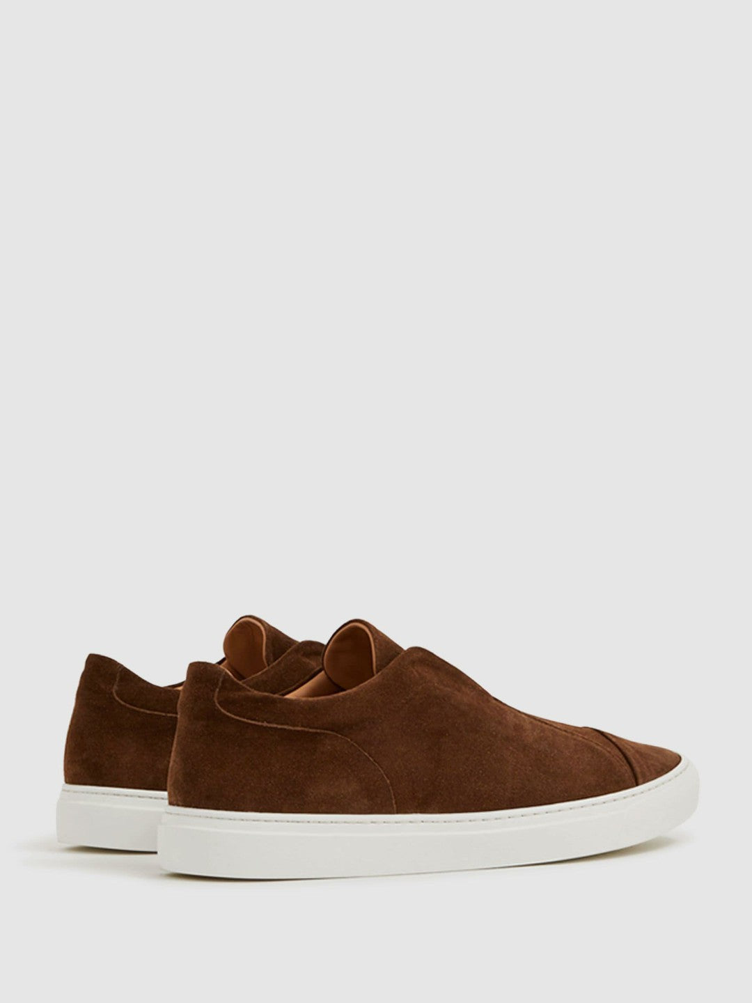 Men Harrys London Suede Slip On Trainers in Dark Bark Brown