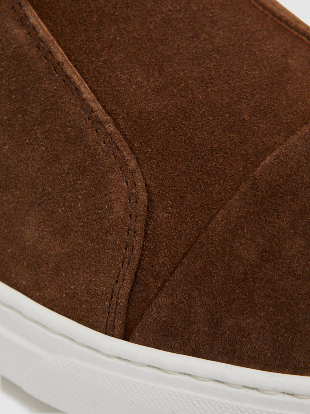 Men Harrys London Suede Slip On Trainers in Dark Bark Brown